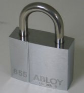 Silver padlock without any key with grey background